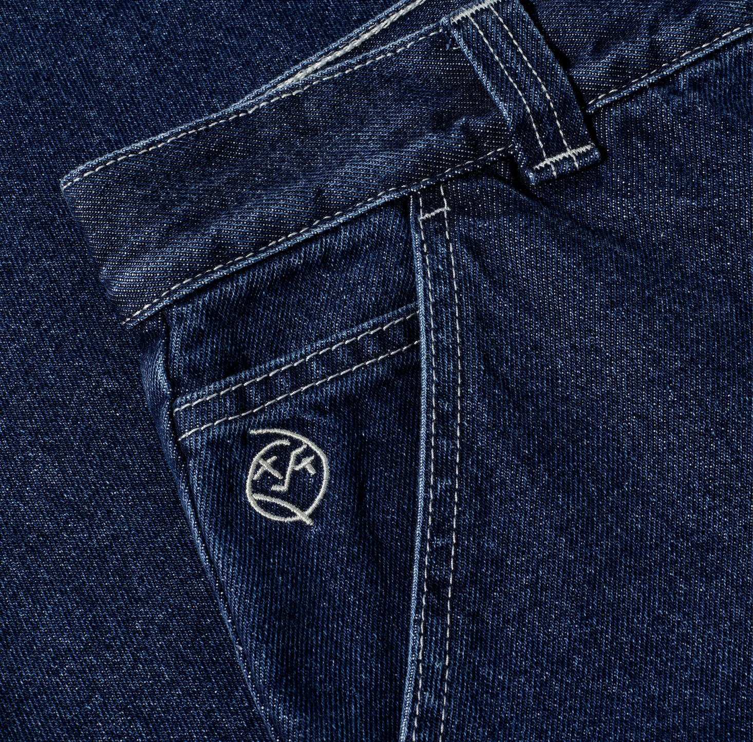 Big Boy Work Pants - Dark Blue w/ White Stitching - Image 4