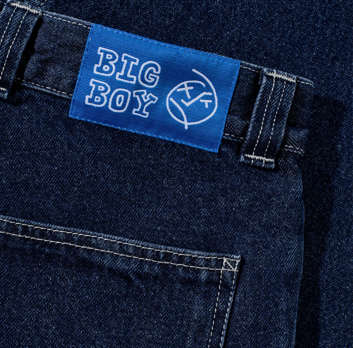 Big Boy Work Pants - Dark Blue w/ White Stitching - Image 5