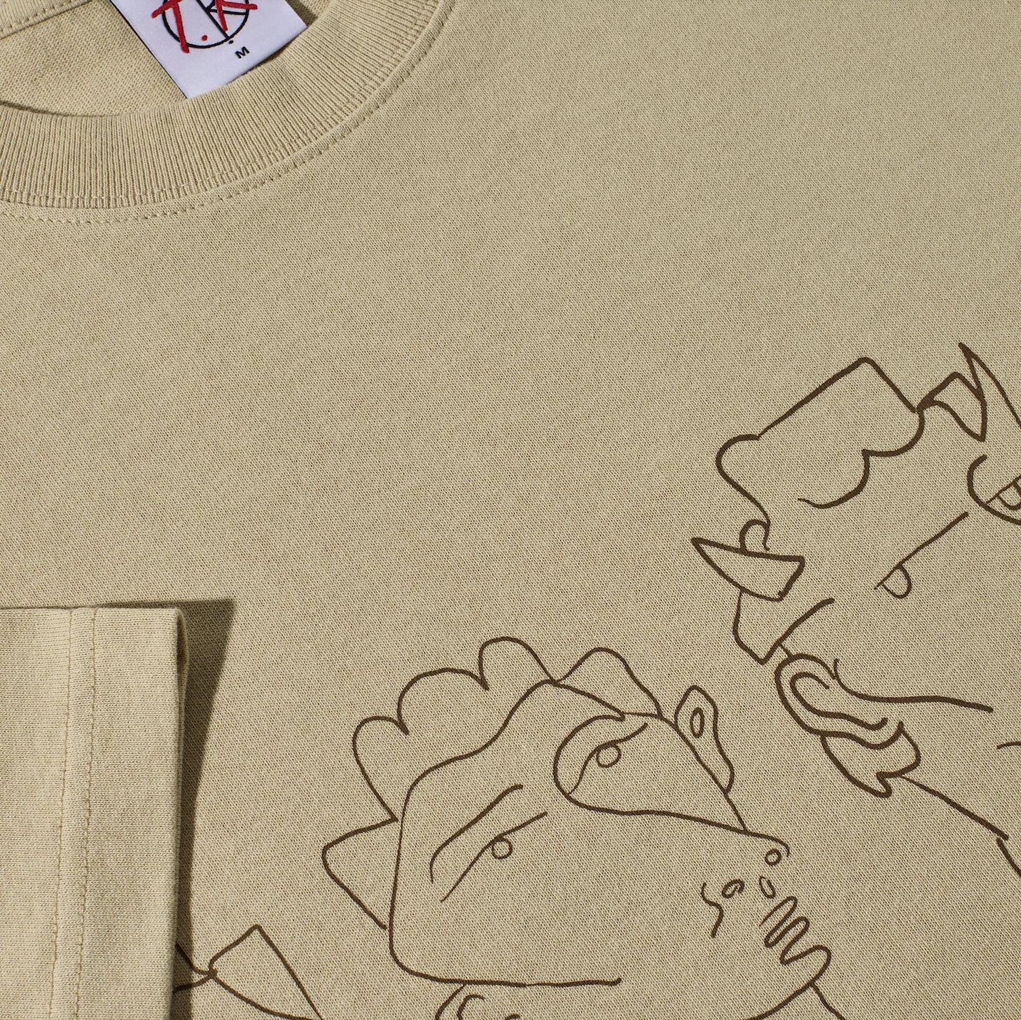 Contrast Tee | 8 Heads - Sand/Brown - Image 3