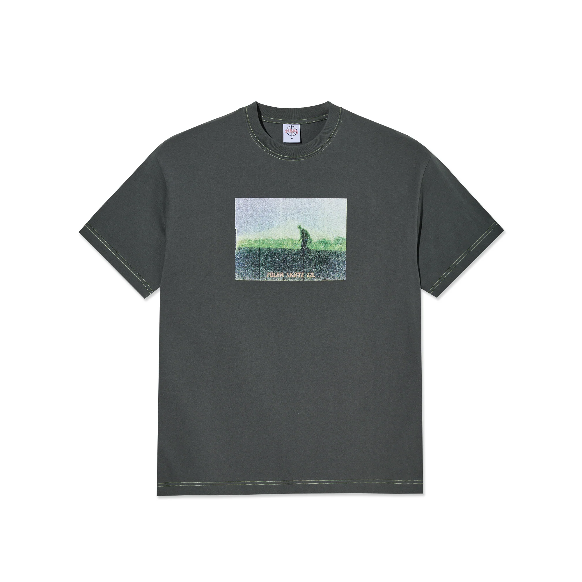Contrast Tee | Beach Walk - Graphite/Green