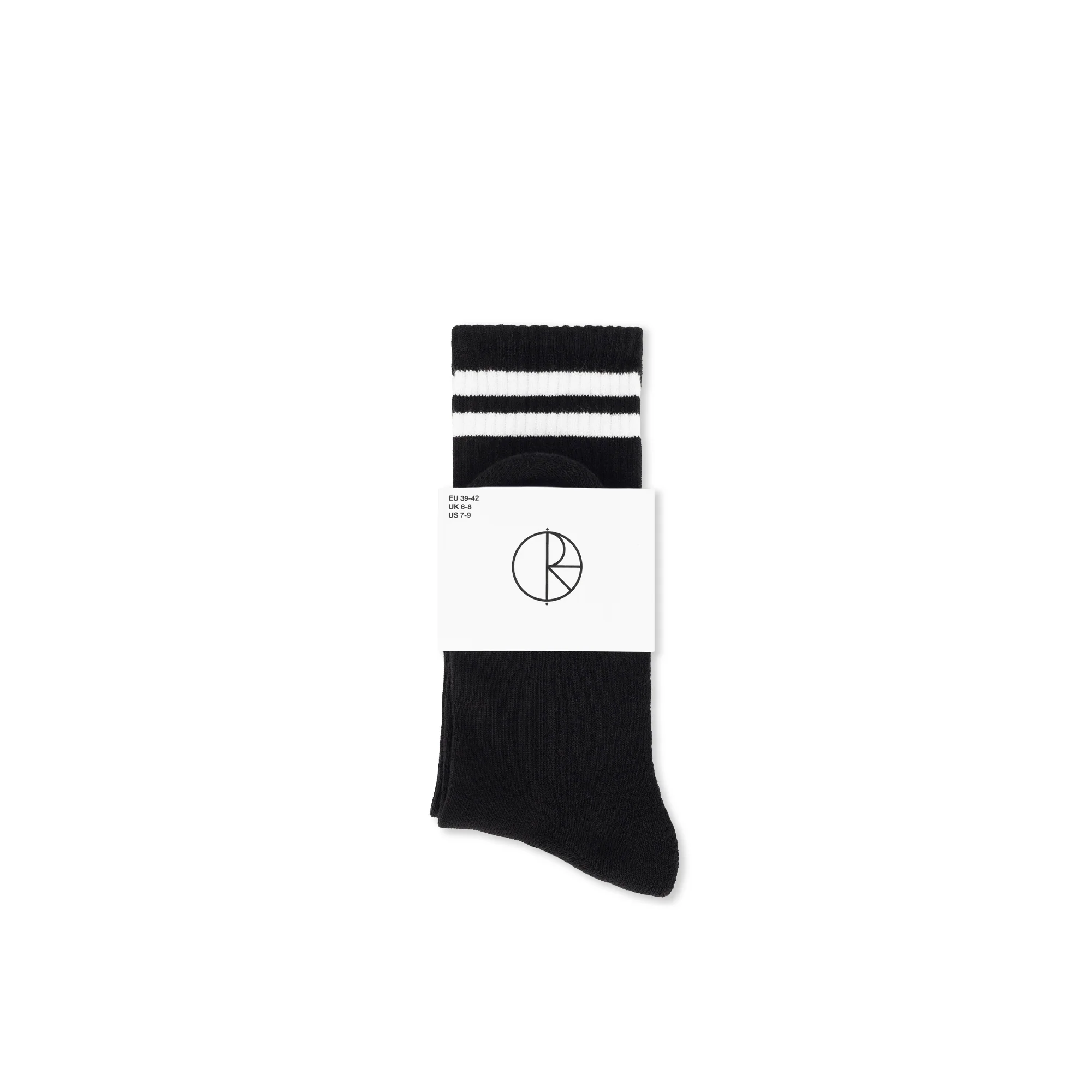 Rib Socks | Long | Happy Sad - Black - Image 3