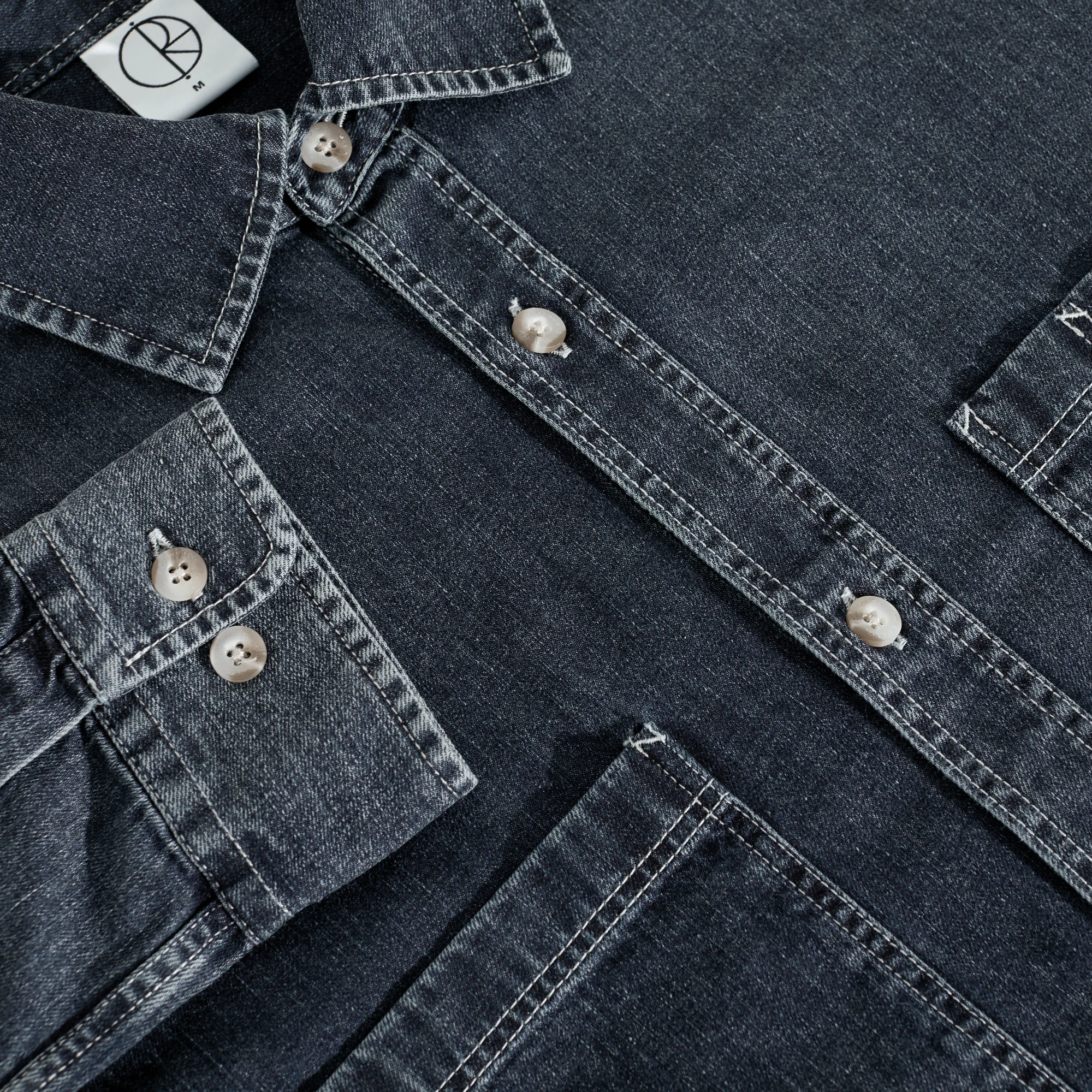 Mike LS Shirt | Denim - Washed Blue - Image 3