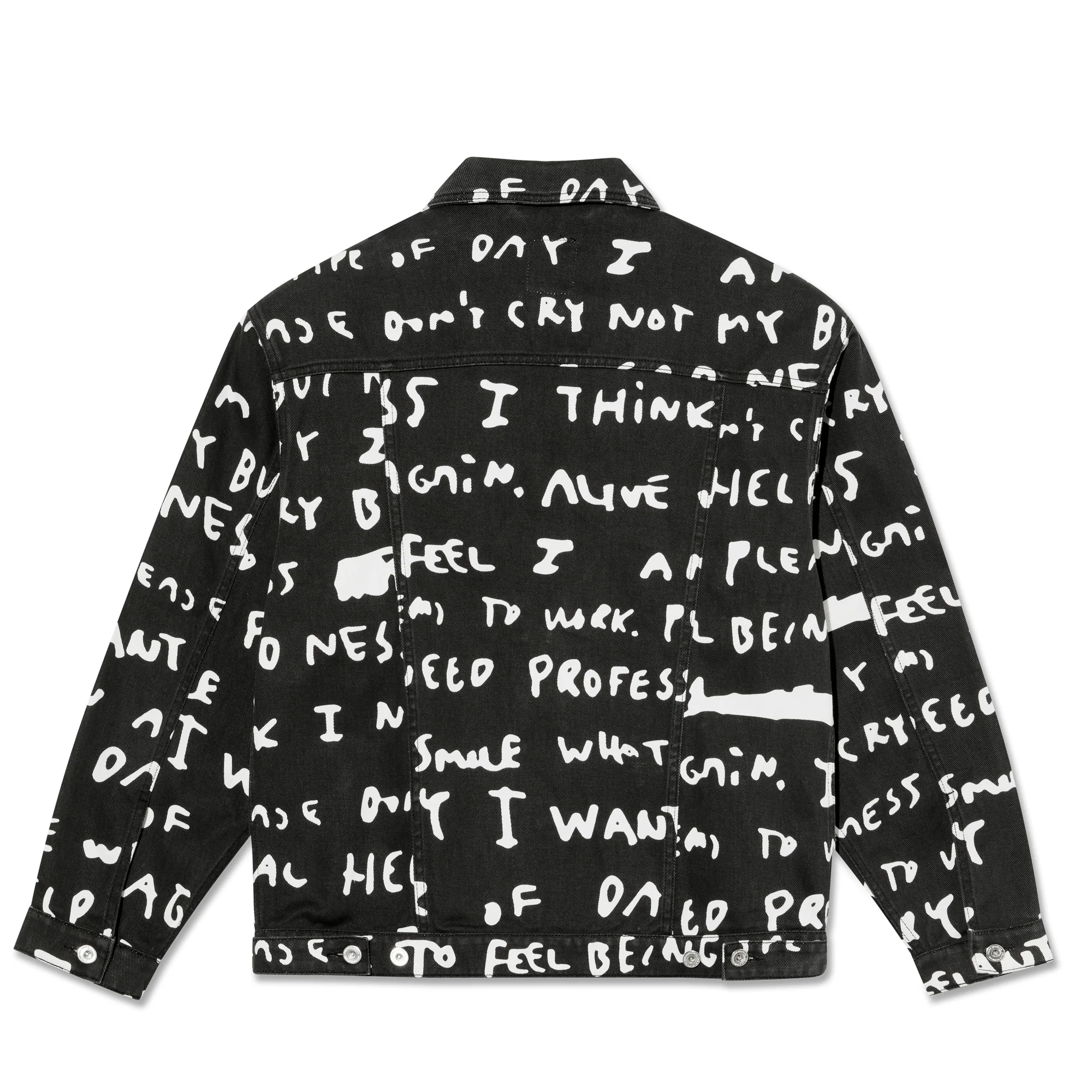 Patrik Jacket | Sad Notes - Black / White - Image 3