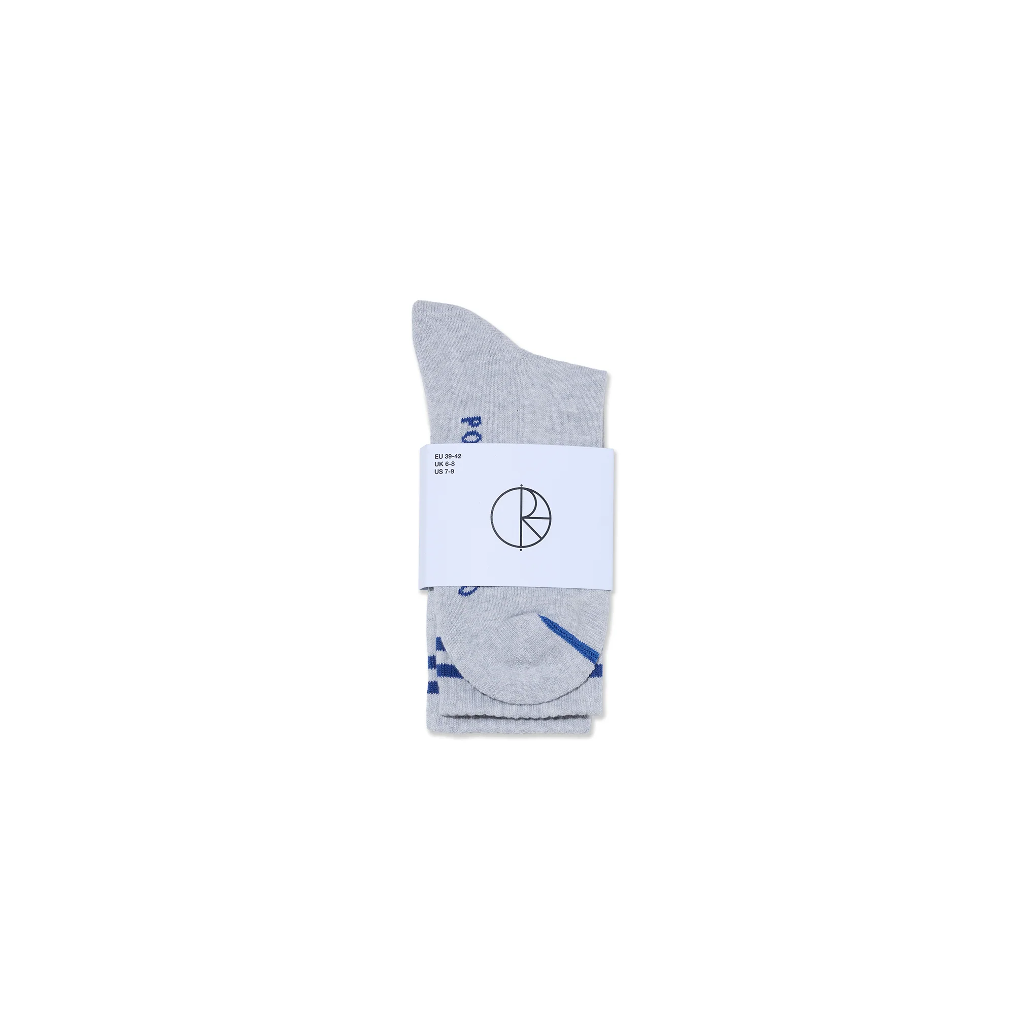 Rib Socks | 2 Stripes - Heather Grey/Blue - Image 2