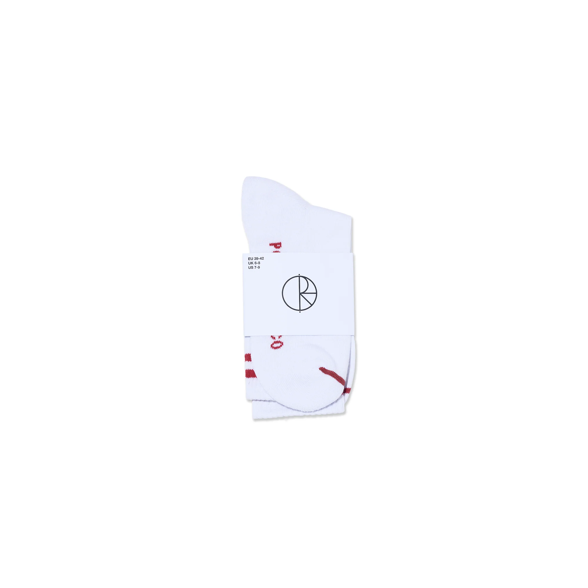 Rib Socks | 2 Stripes - White/Cherry - Image 2