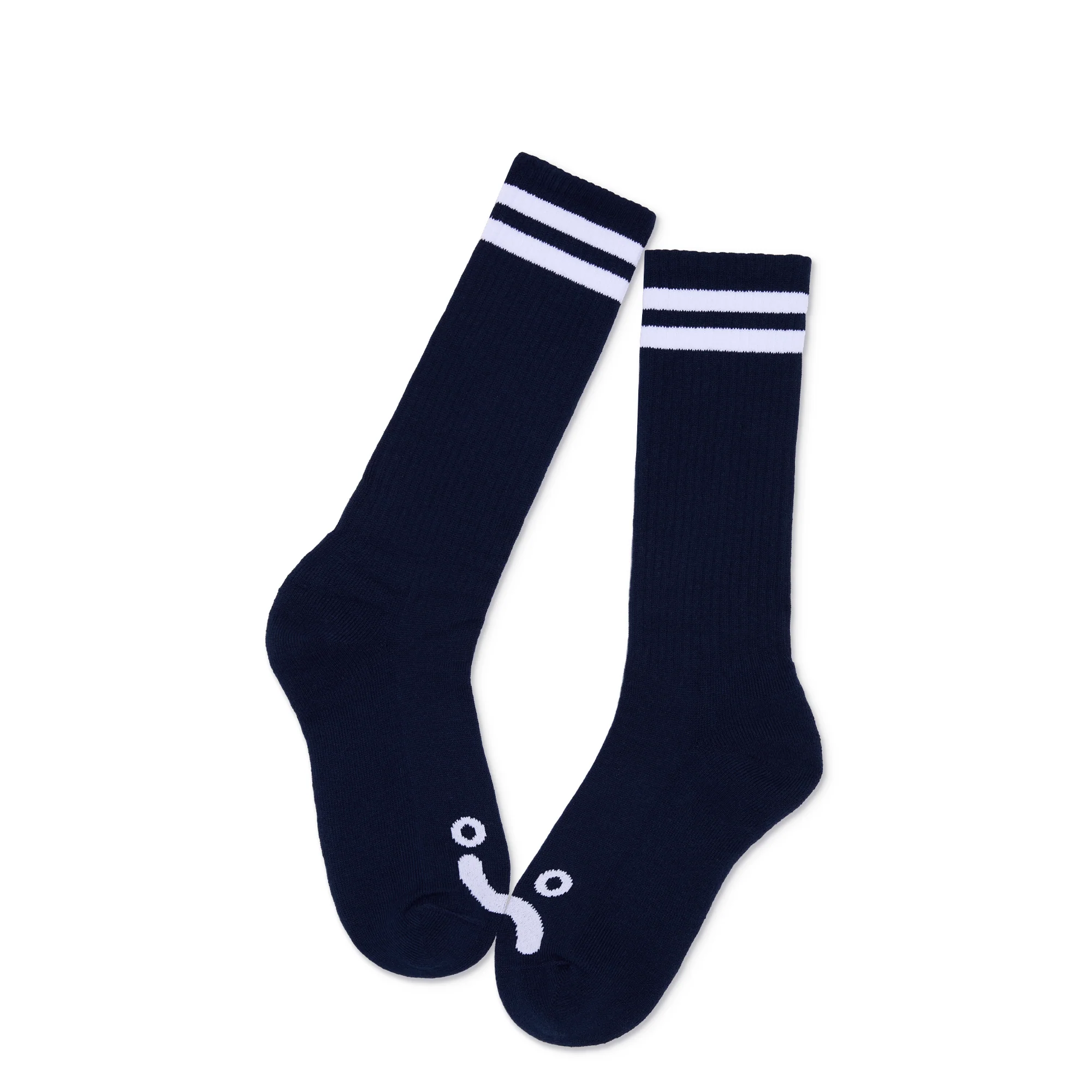 Rib Socks | Long | Happy Sad - Navy - Image 2