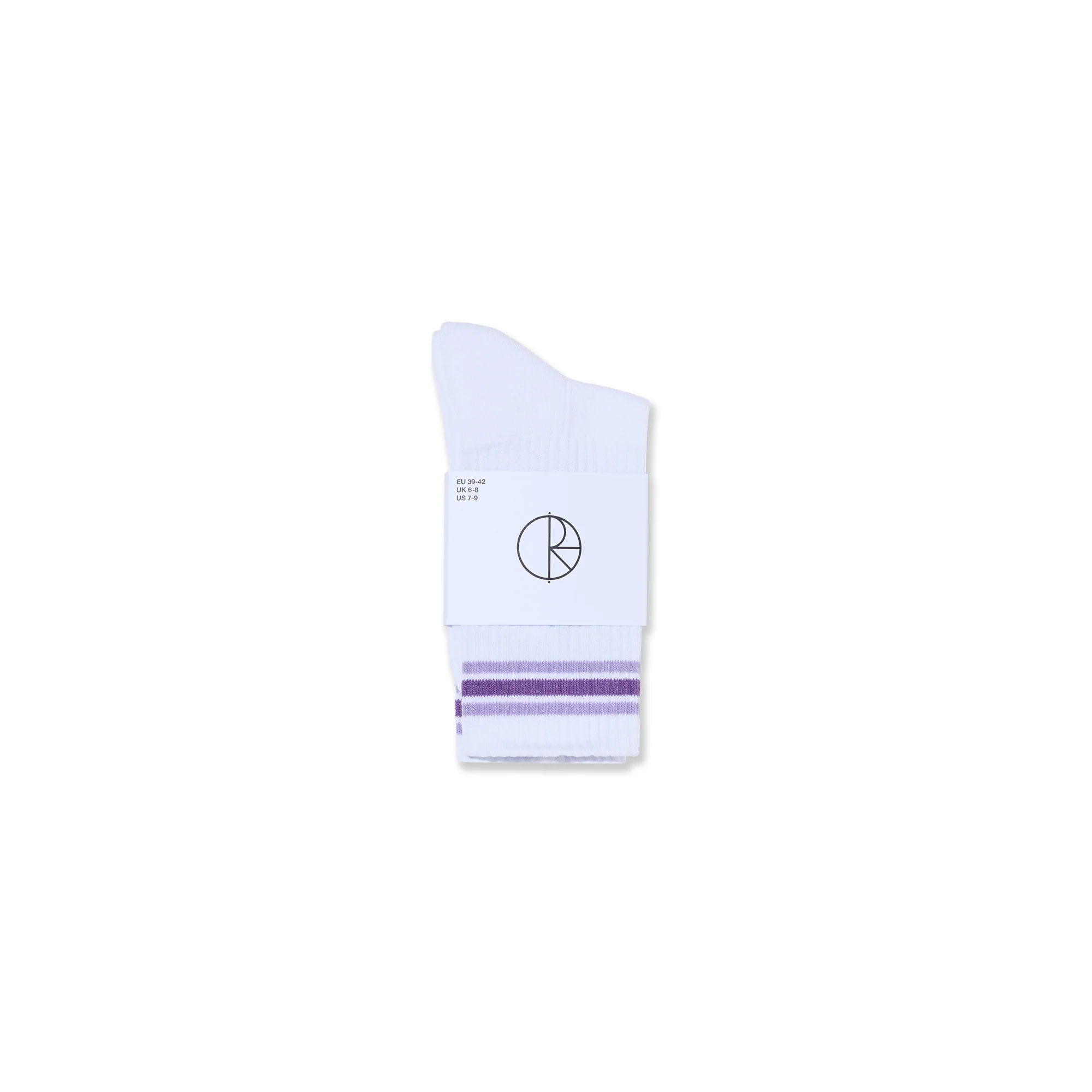 Rib Socks | Stripes - White/Lavender - Image 2